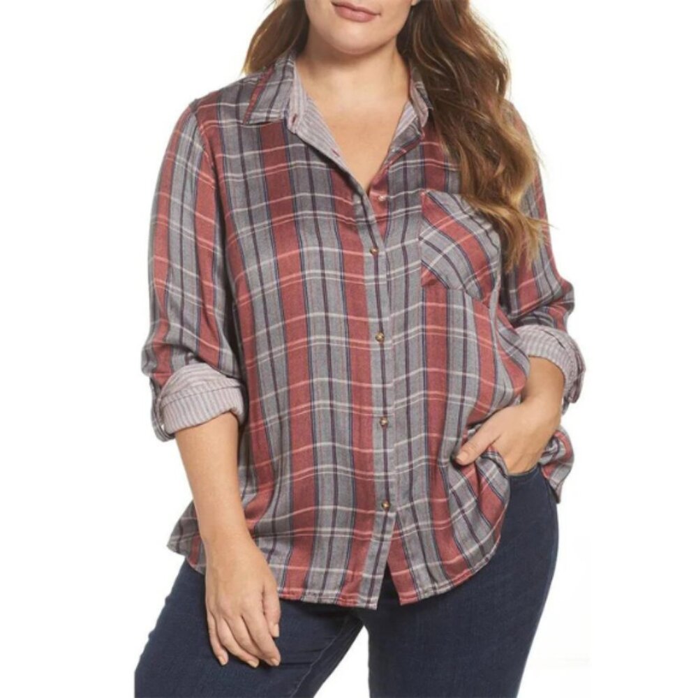 Lucky Brand Plaid Pocket Button Down Shirt
